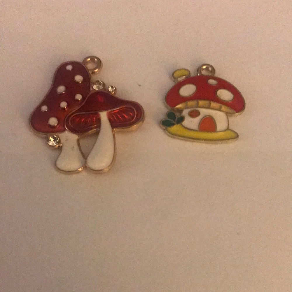 Kids Red Mushroom Charm Pendant - Cute Enamel Mushroom Accessory